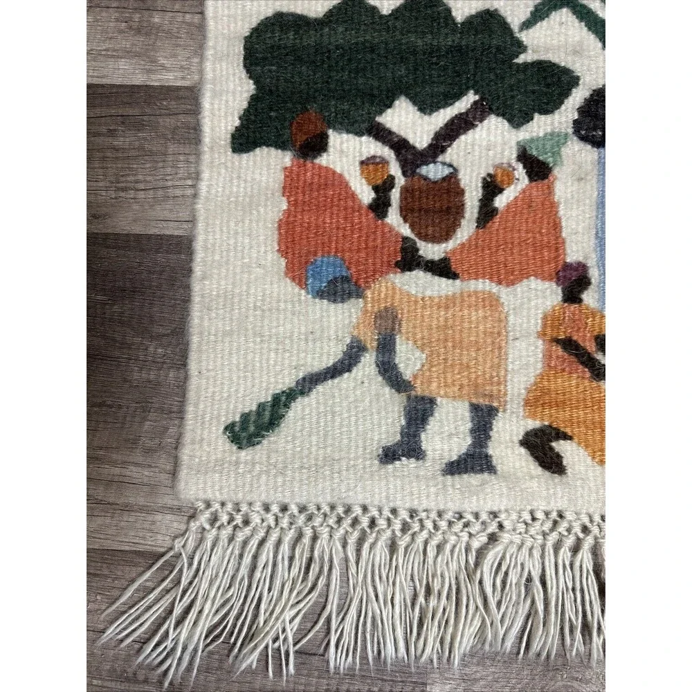 Vintage Beautiful Hand Woven Moteng Weavers Wool Tapestry Kilim Wall Hanging